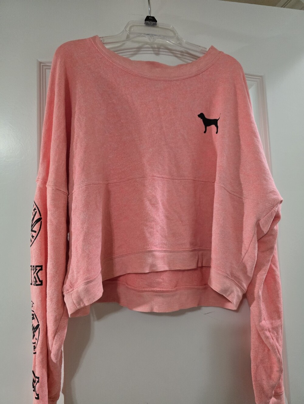 "Pink" by Victoria's Secret Women's Cropped Sweatshirt with Dog Logo